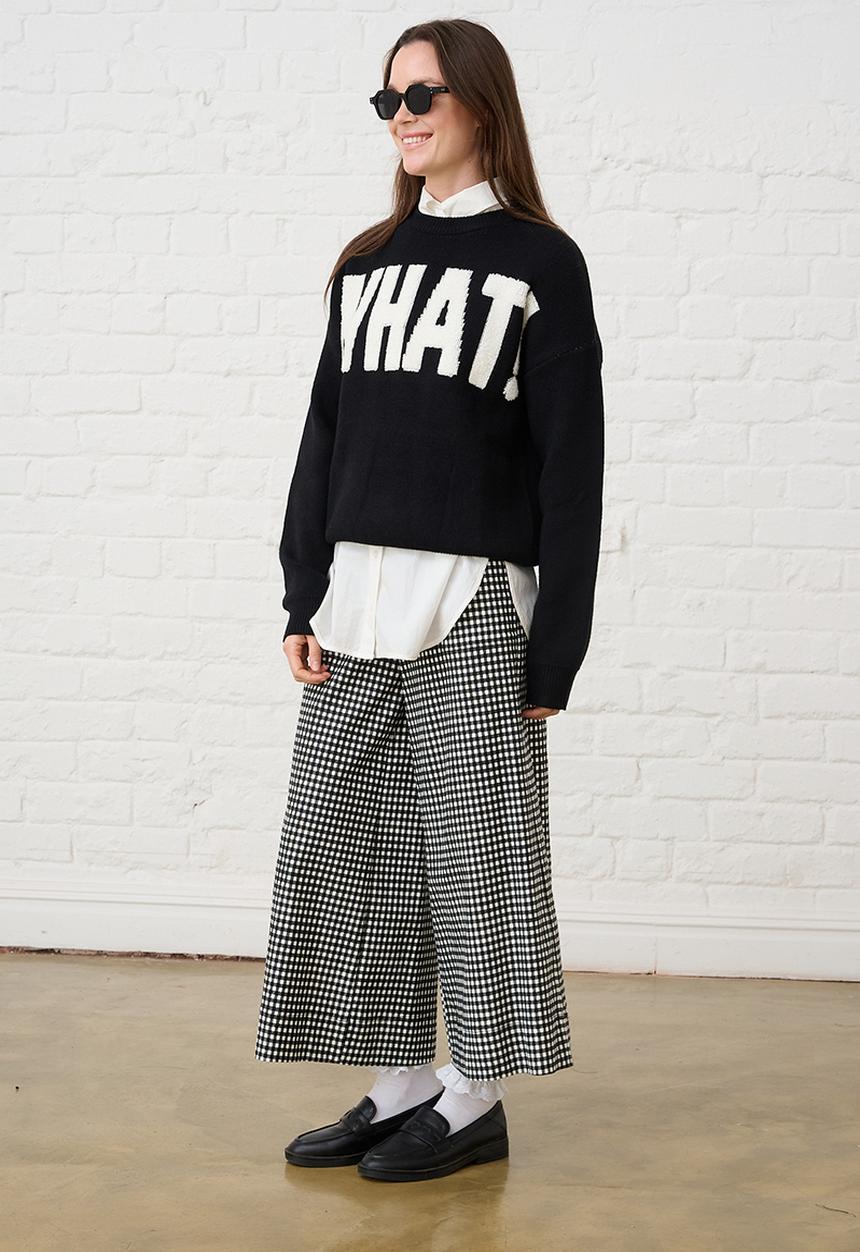 Me&B - Bengaline Pants - Black & White