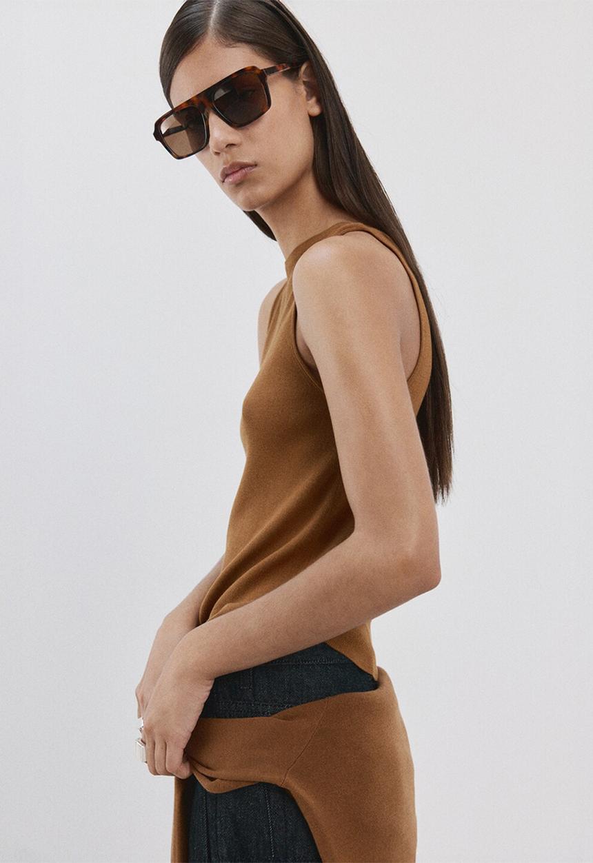 MANGO - Top suenyo  -  dark brown
