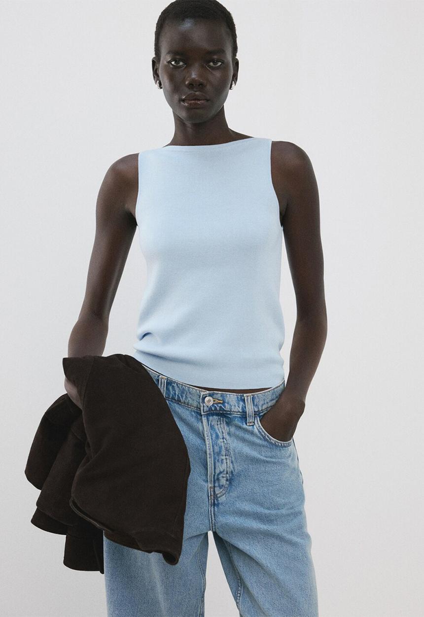 MANGO - Top suenyo - light/pastel blue