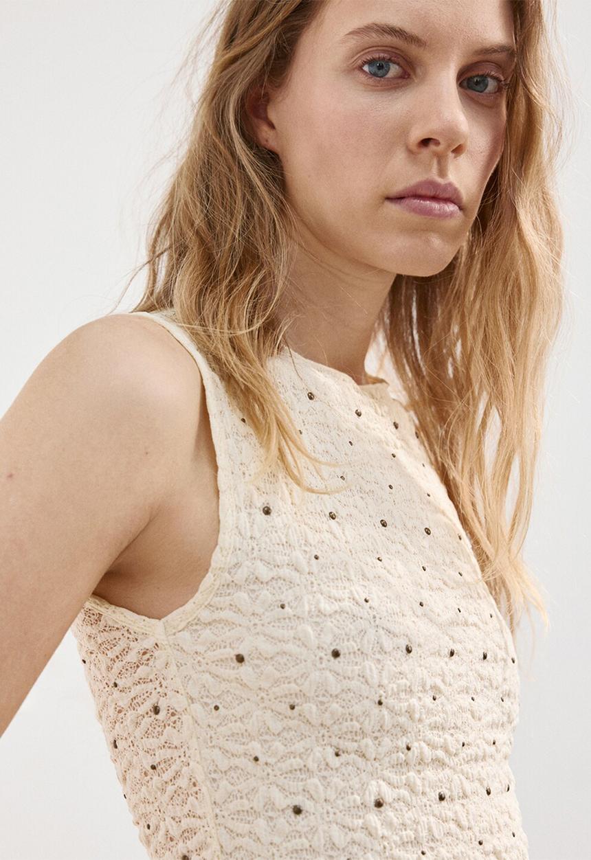 MANGO - Top pati - light beige