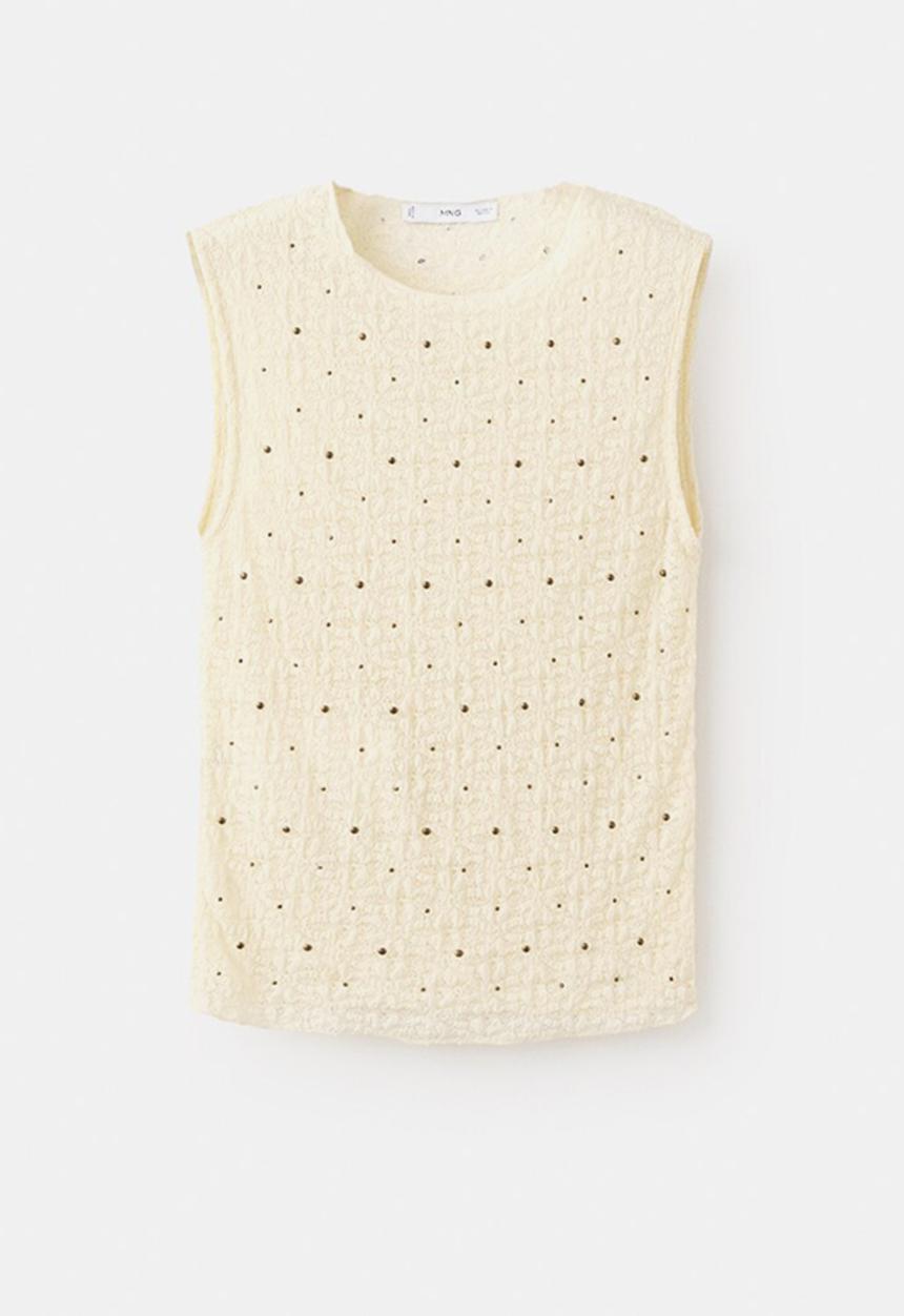 MANGO - Top pati - light beige