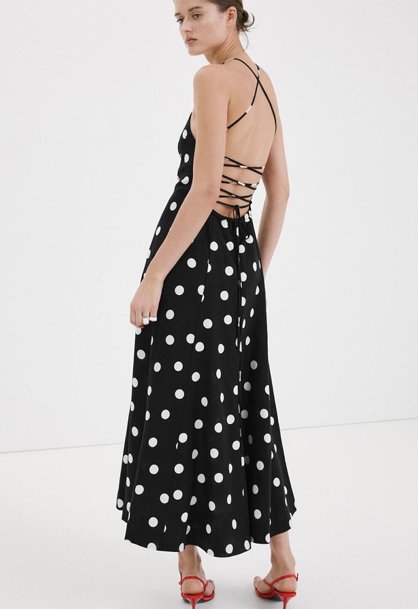 MANGO - Dress doty - black