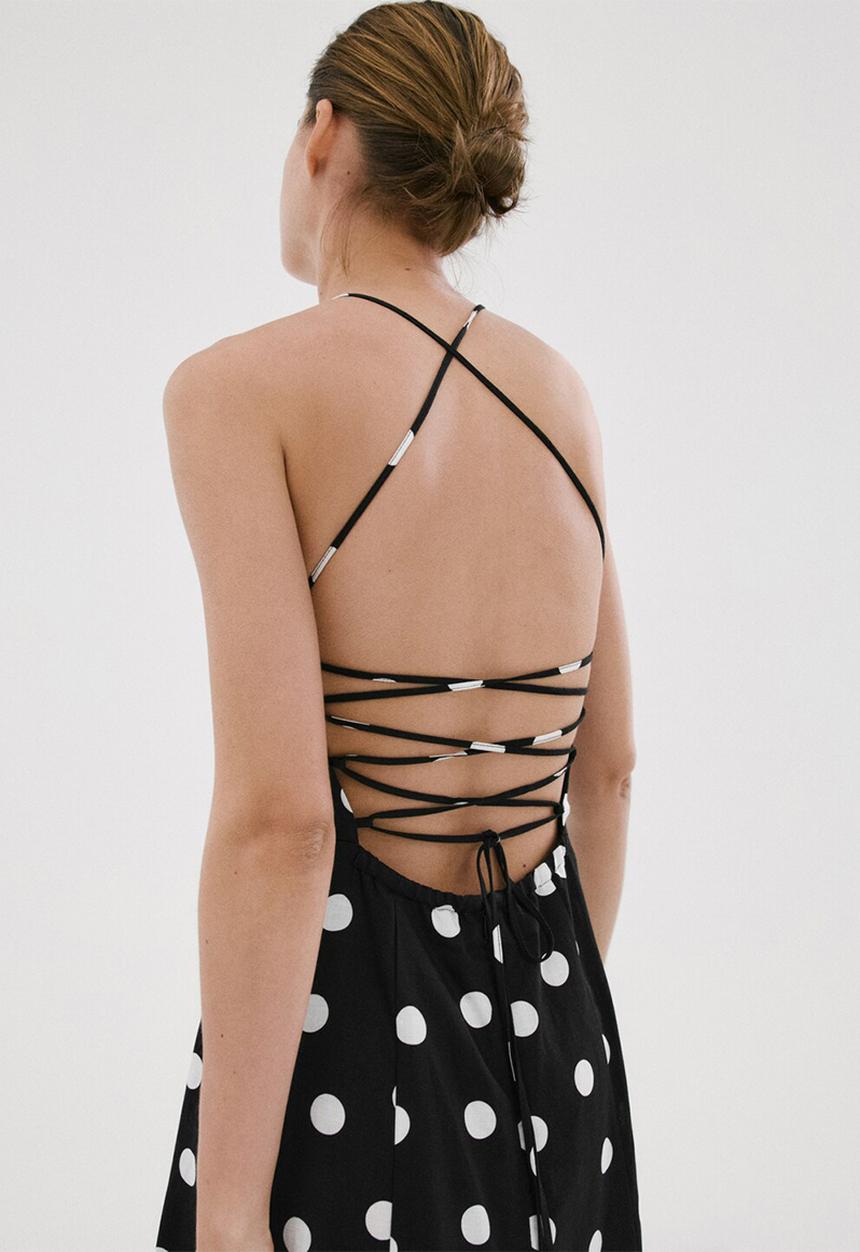 MANGO - Dress doty - black
