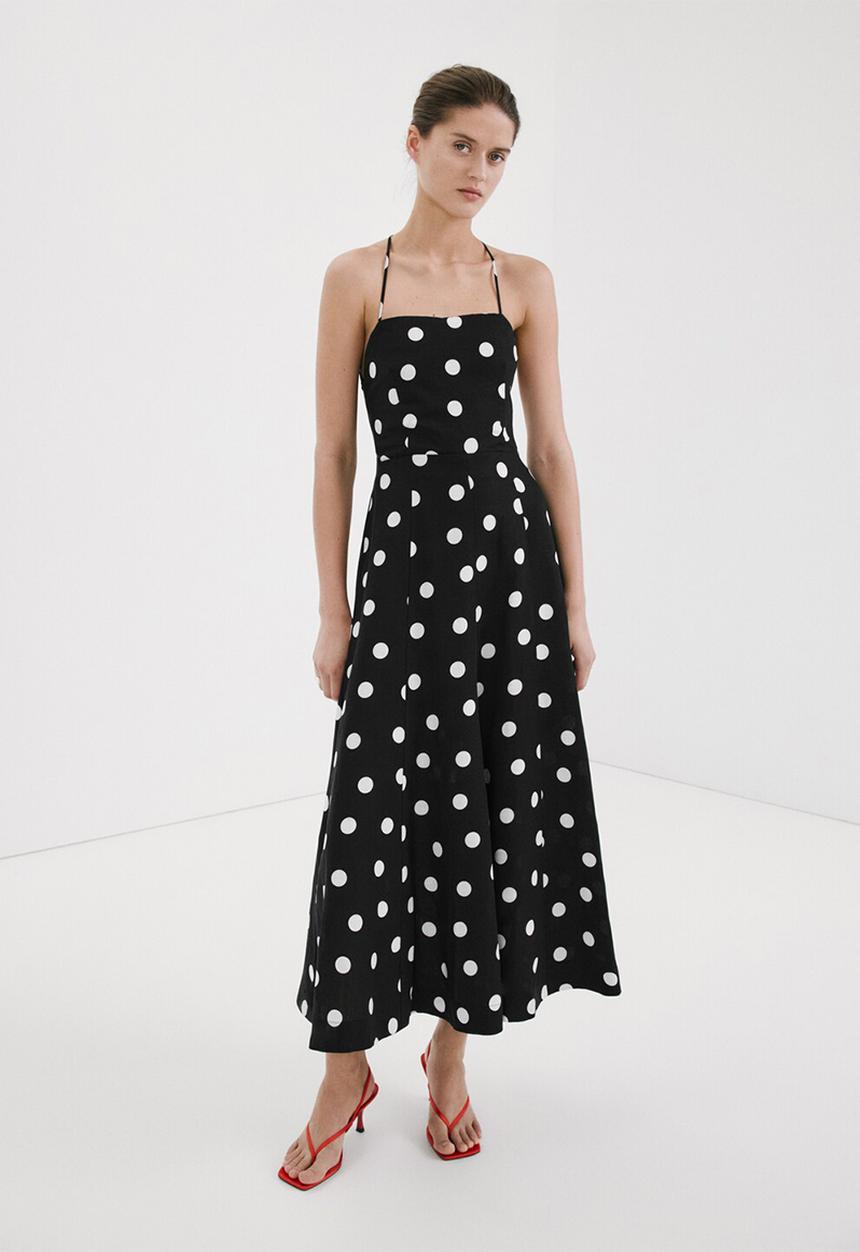 MANGO - Dress doty - black