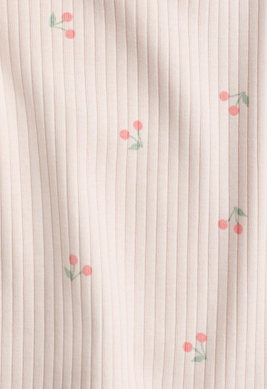 H&M - Ribbed cotton set - light pink/cherries