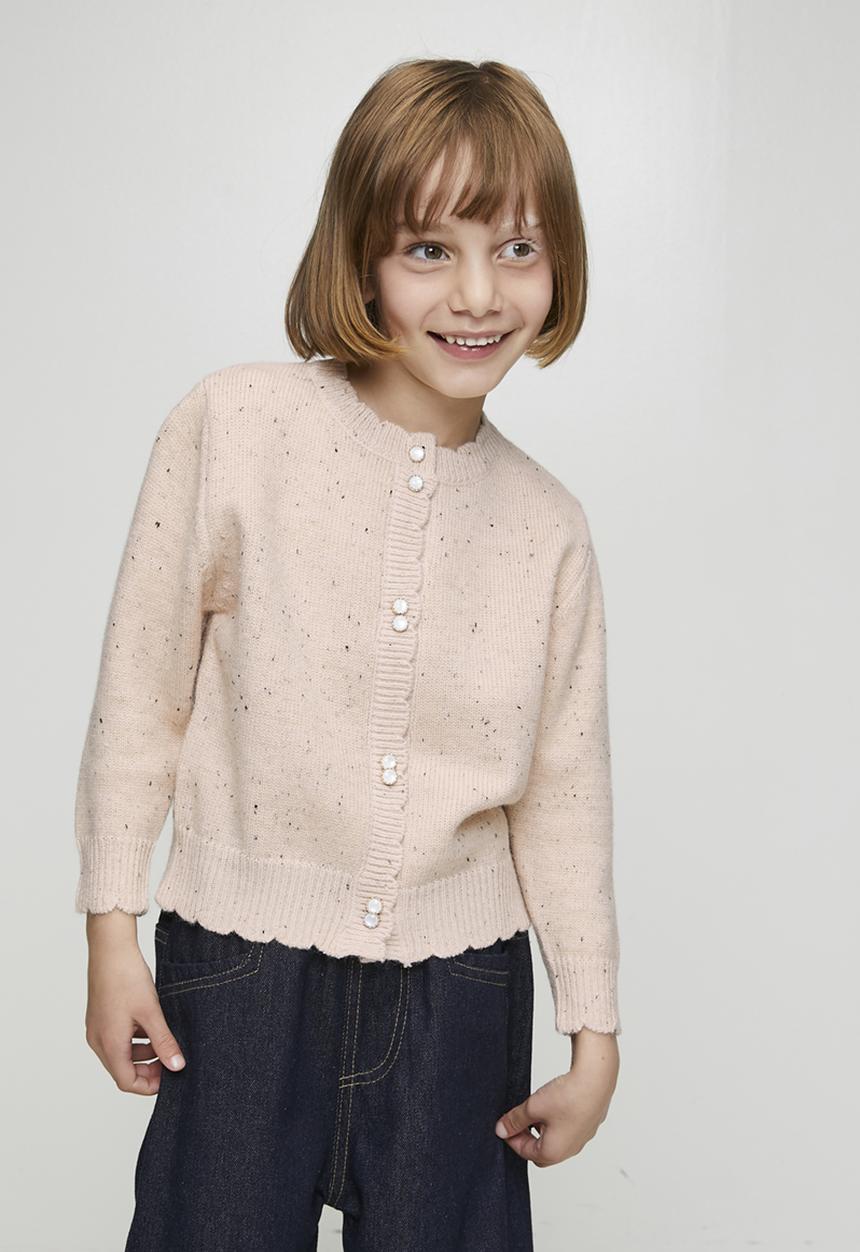 Pop Candy - Marled wool-blend cardigan - pale pink