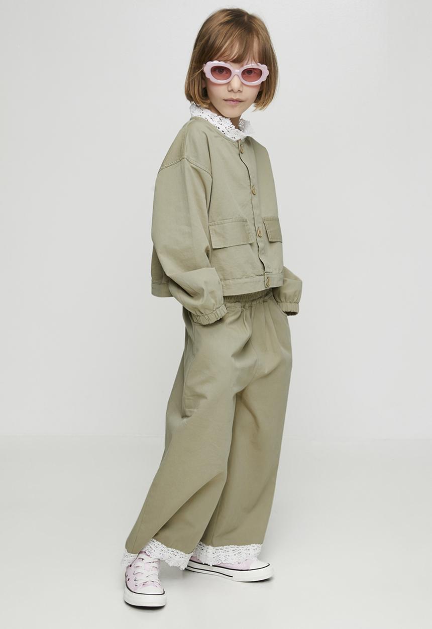 Pop Candy - Cropped co-ord shacket - green
