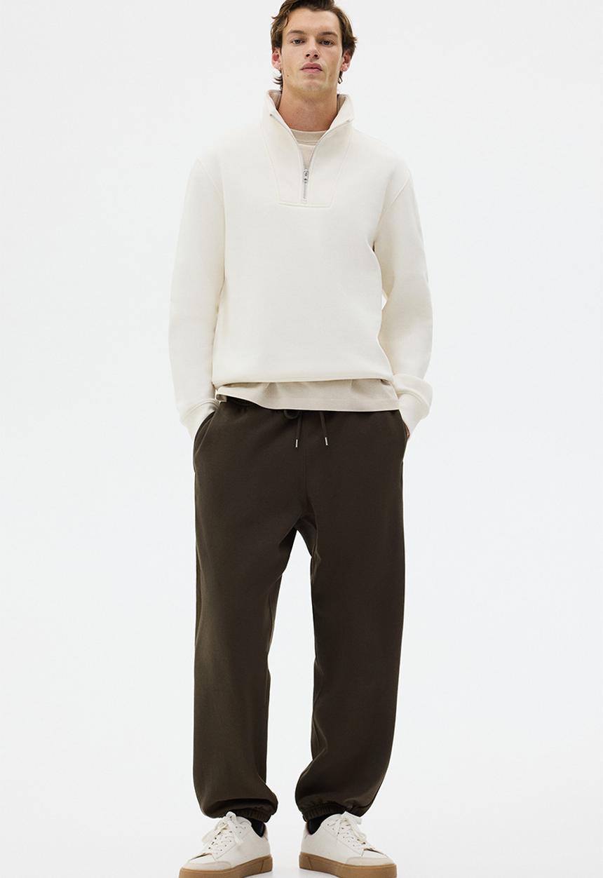 H&M - Relaxed fit sweatpants - dark khaki green