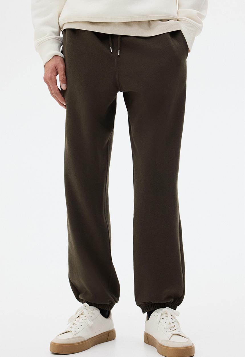 H&M - Relaxed fit sweatpants - dark khaki green