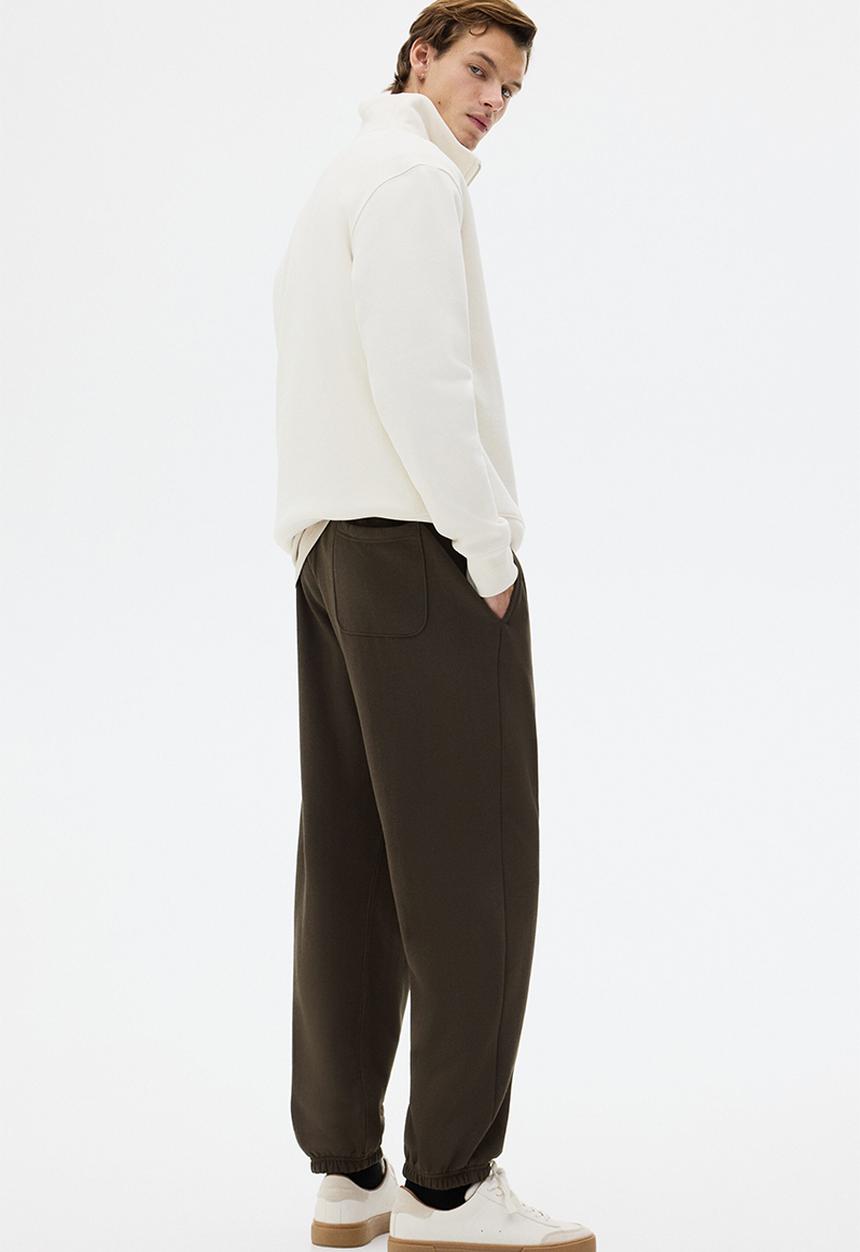 H&M - Relaxed fit sweatpants - dark khaki green