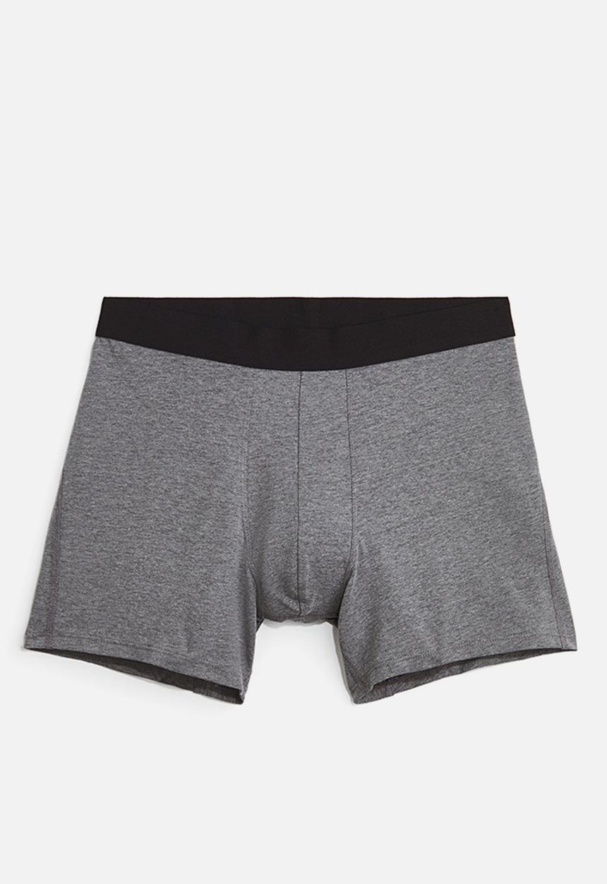 H&M - 3-Pack mid trunks with lycra - grey marl/black