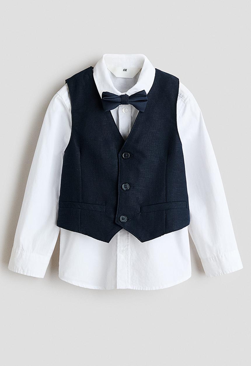 H&M - 3-Piece dressy set - navy blue/white
