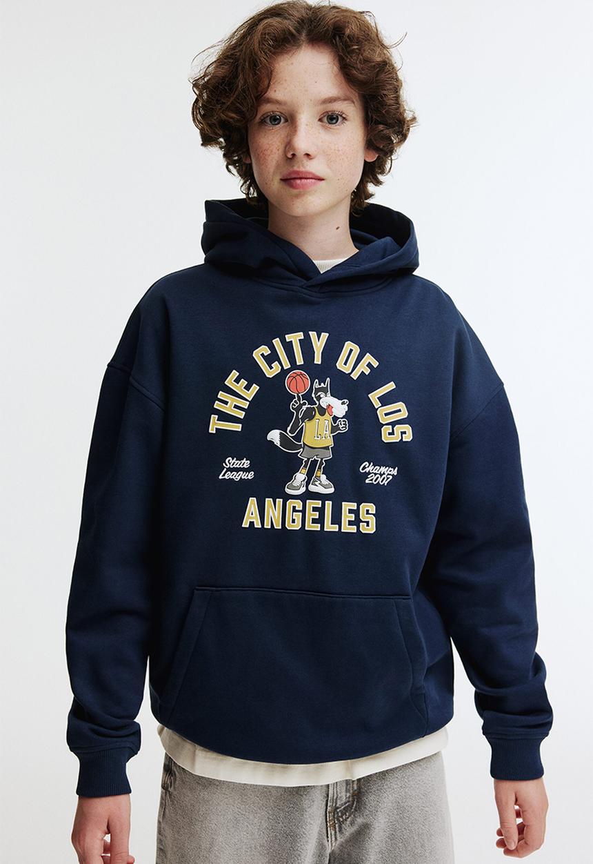 H&M - Hoodie - navy blue/los angeles