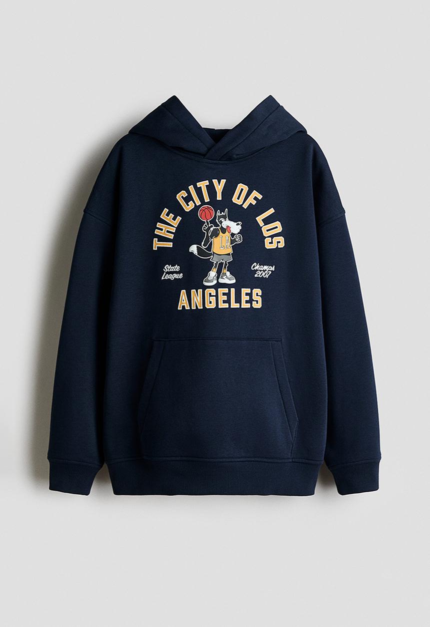 H&M - Hoodie - navy blue/los angeles