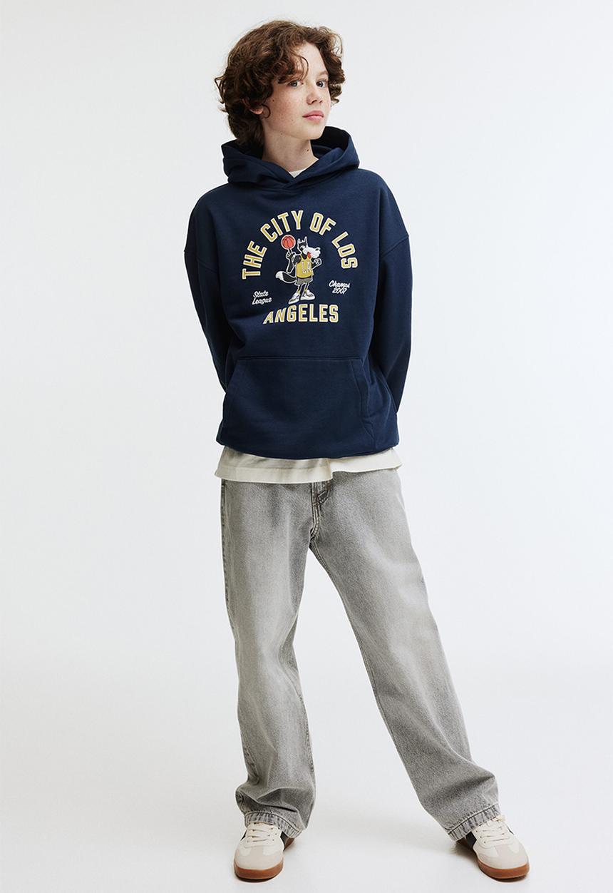 H&M - Hoodie - navy blue/los angeles