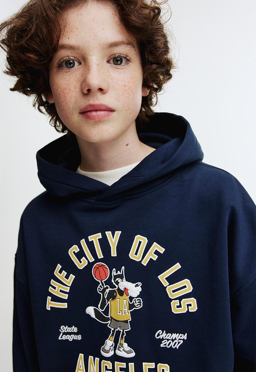 H&M - Hoodie - navy blue/los angeles