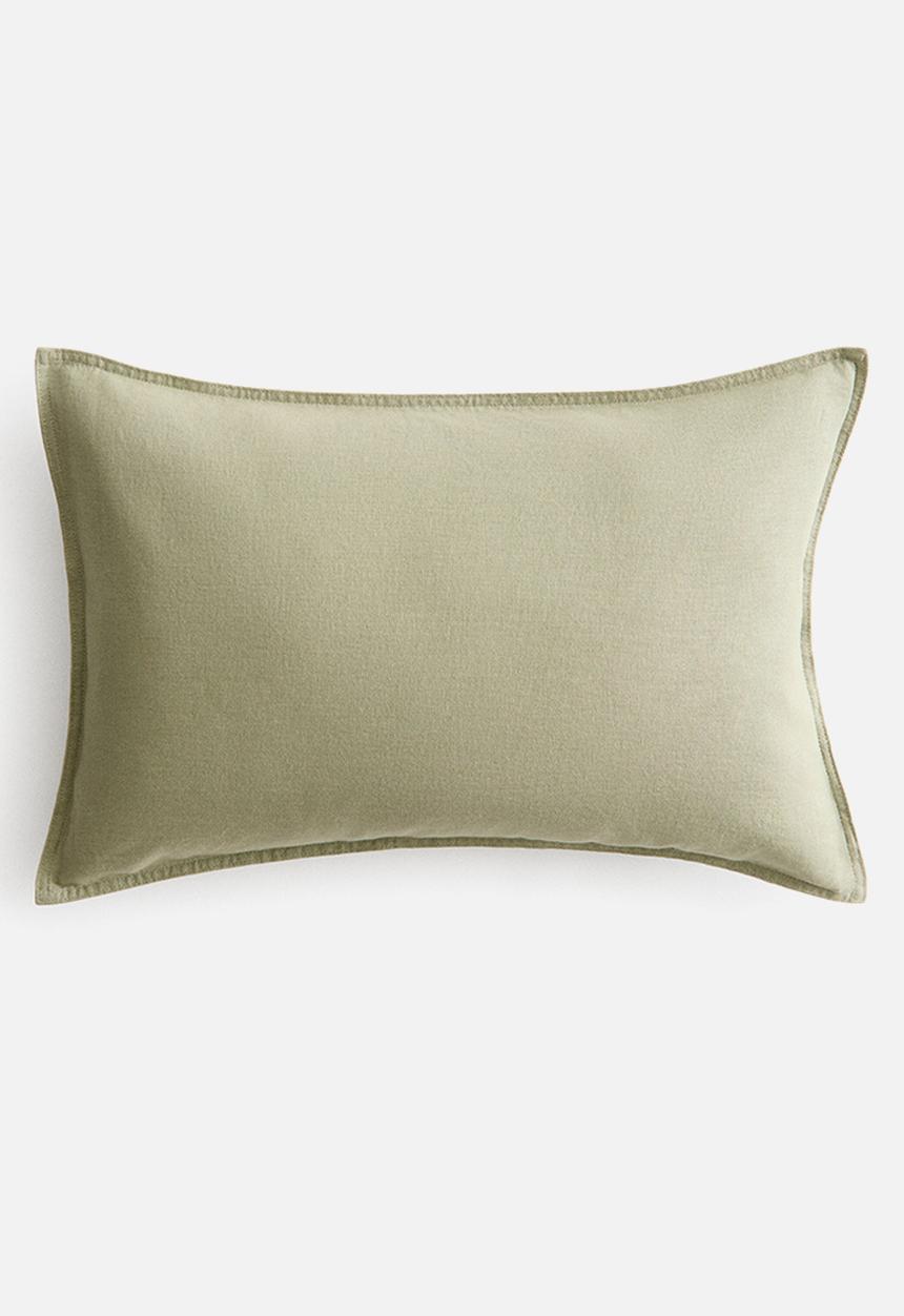 H&M - Linen-blend cushion cover - sage green