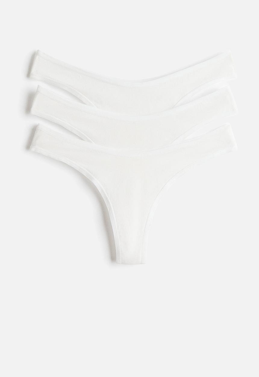 H&M - 3-Pack cotton brazilian briefs - white