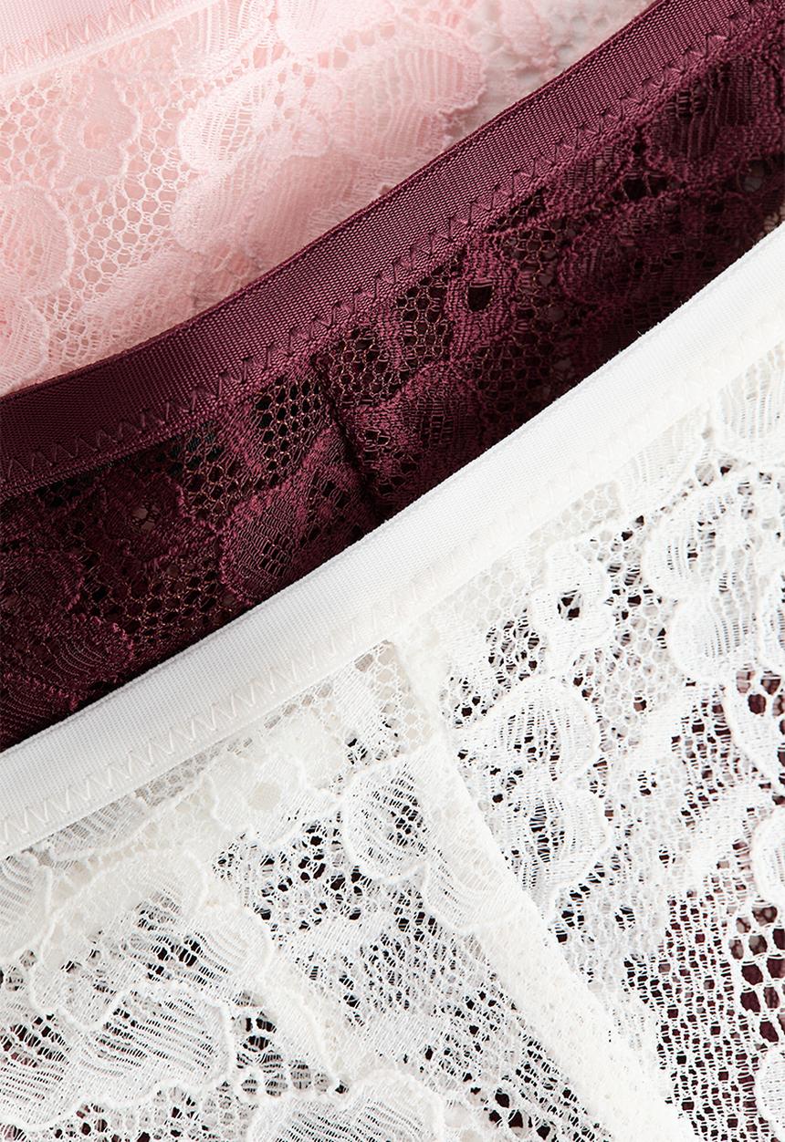 H&M - 3-Pack lace tanga thong briefs - multi