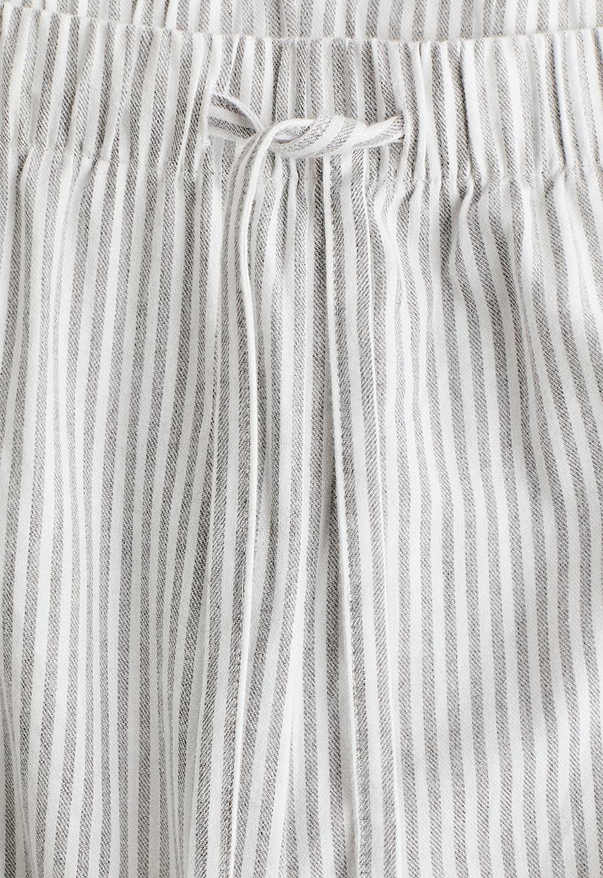 H&M - Flannel pyjama bottoms - grey/striped