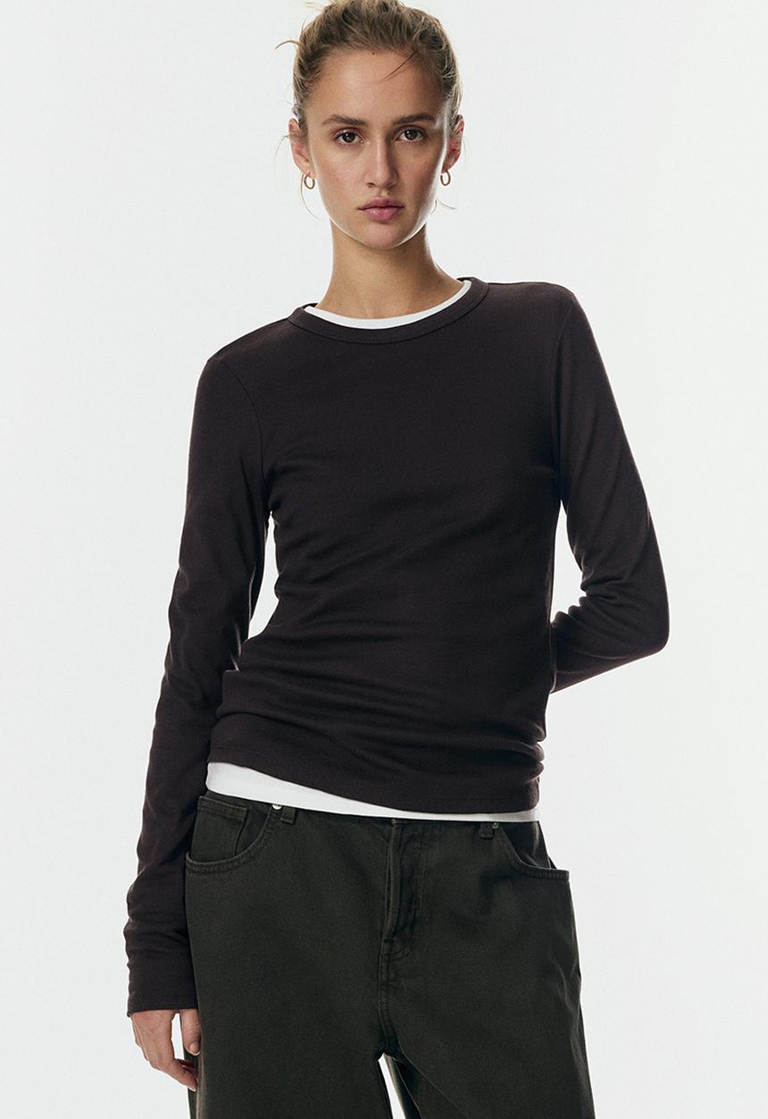 H&M - Long-sleeved jersey top - dark brown
