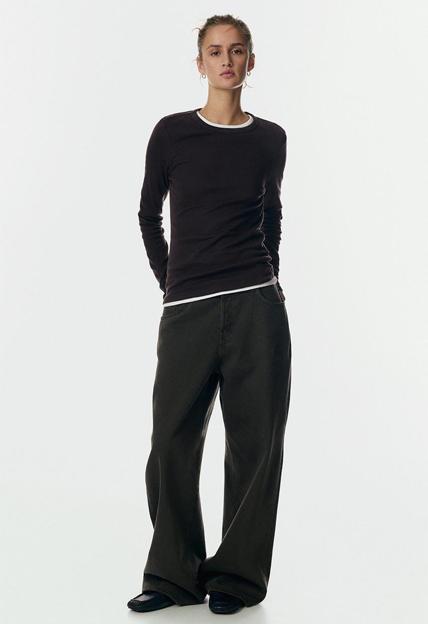 H&M - Long-sleeved jersey top - dark brown