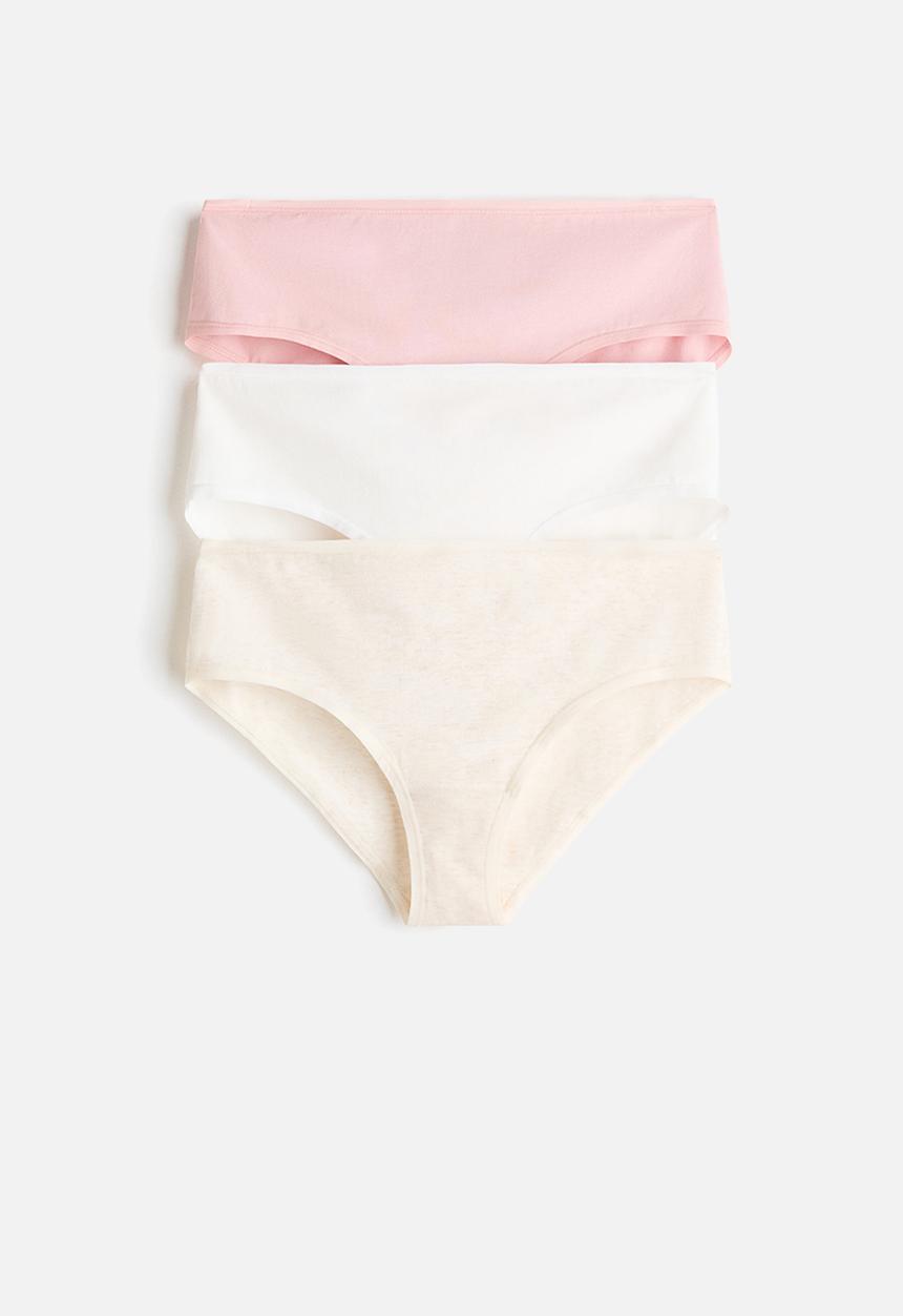 H&M - 3-Pack cotton hipster briefs - light beige marl/light pink