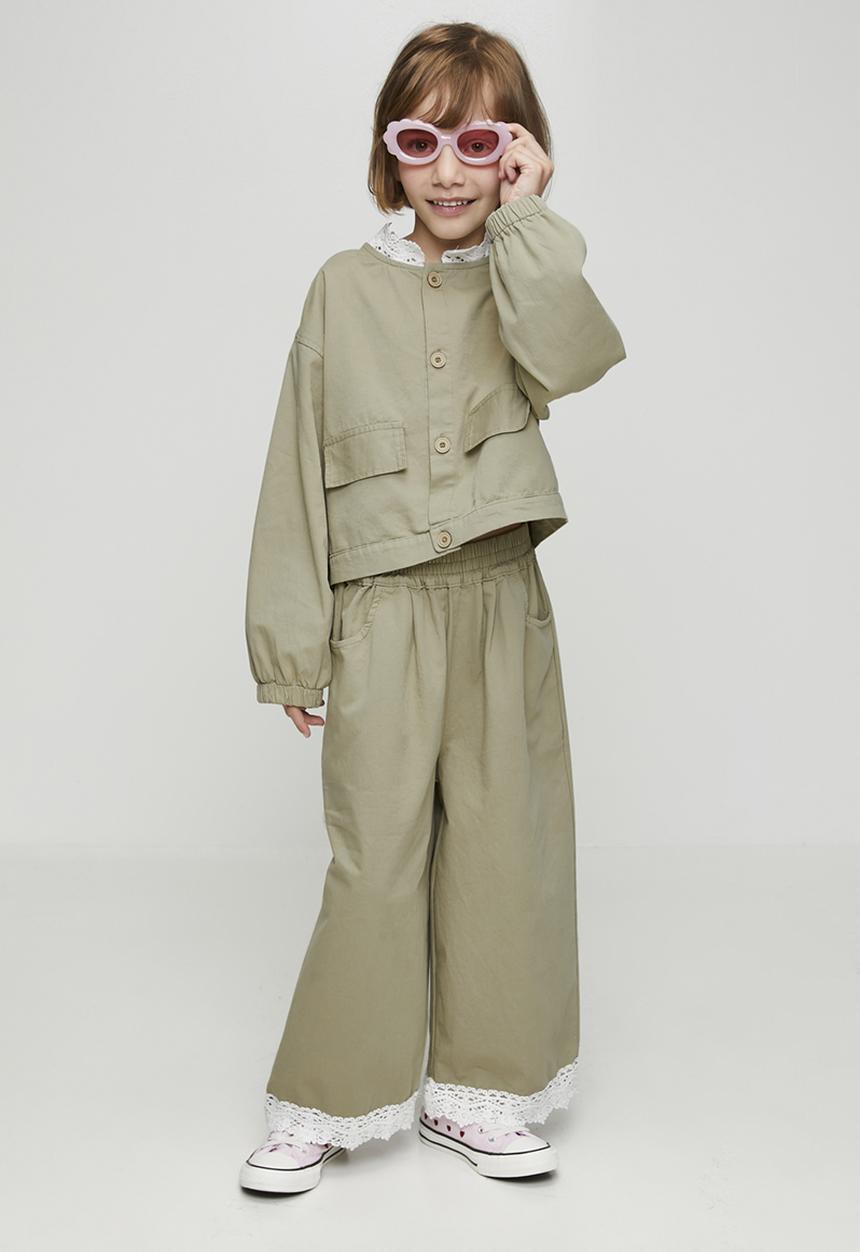 Pop Candy - Wide leg co-ord pants - green
