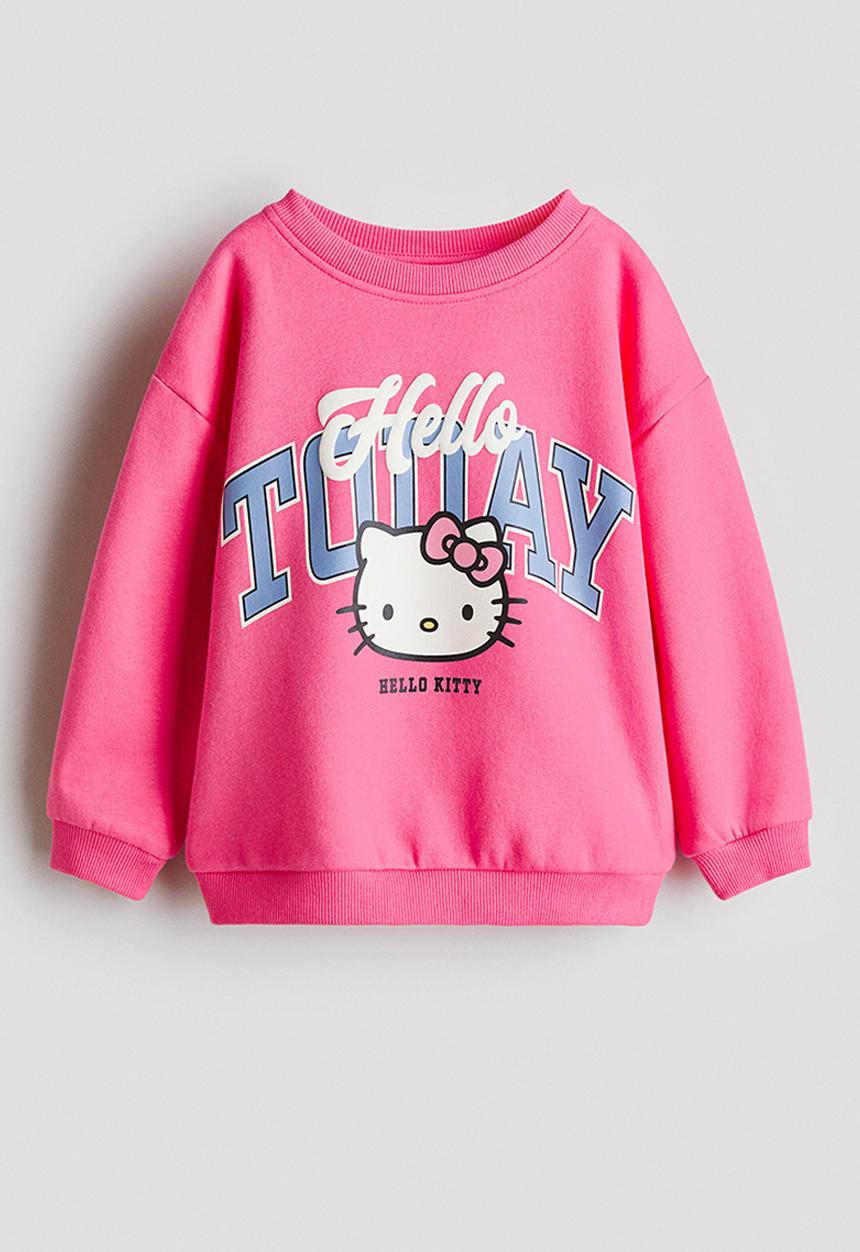 H&M - Printed sweatshirt - pink/hello kitty