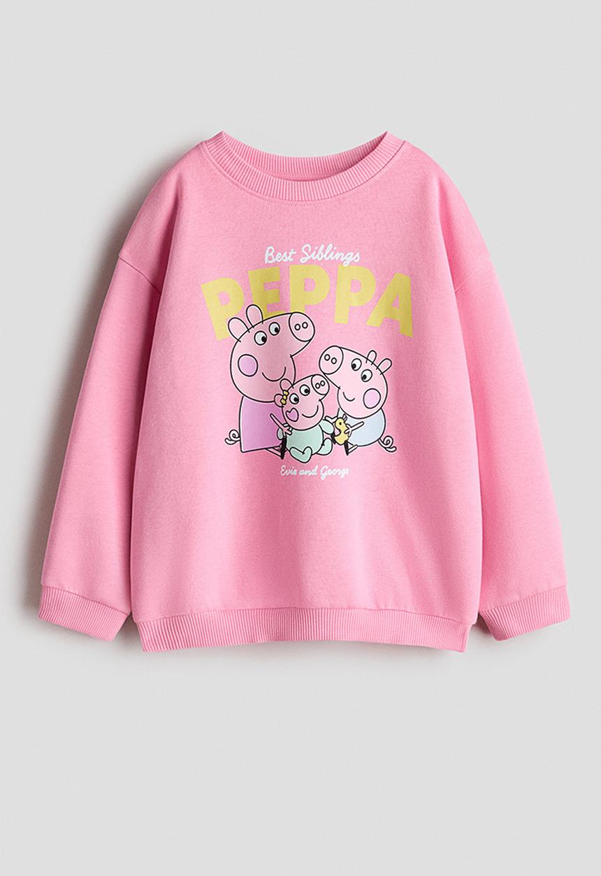 H&M - Printed sweatshirt - pink/peppa pig
