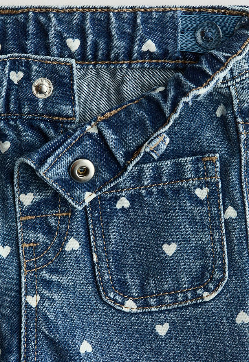 H&M - Flared leg jeans - denim blue/hearts