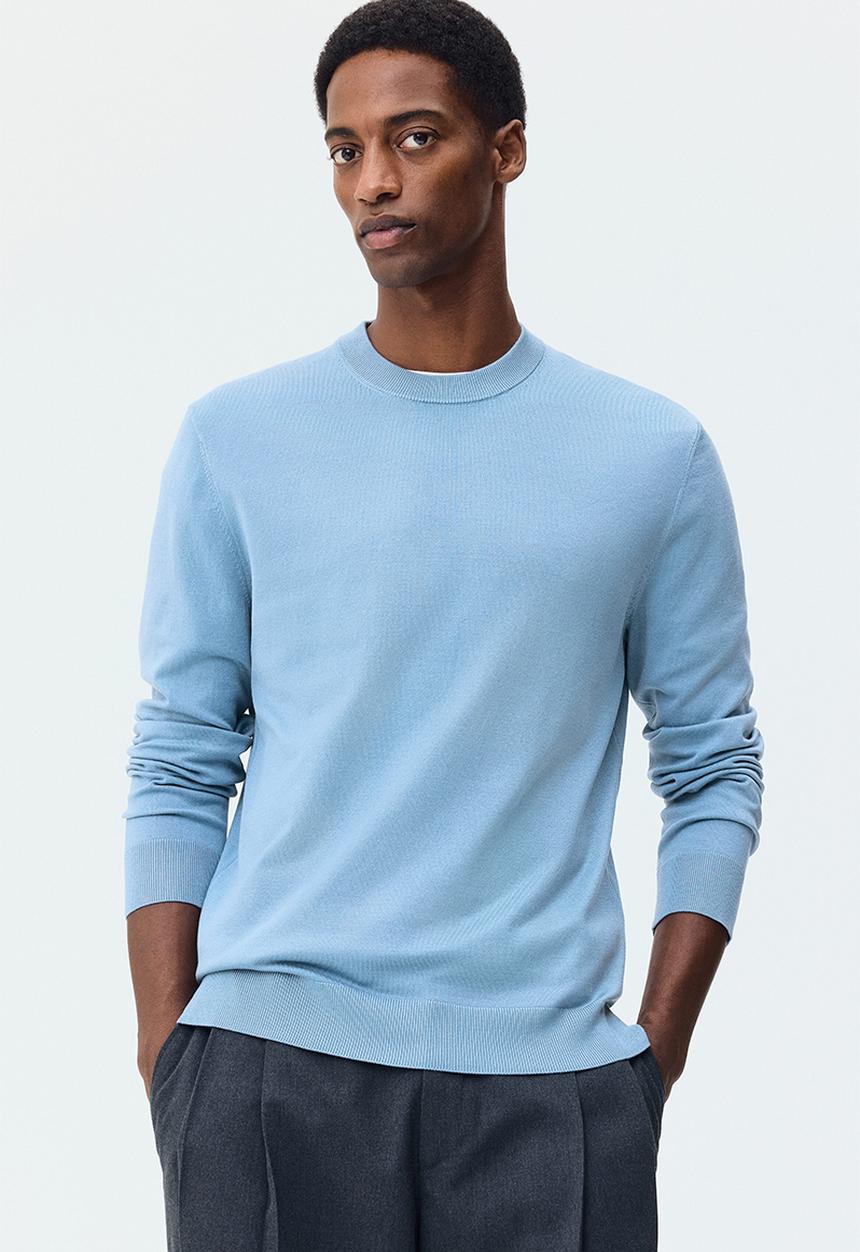 H&M - Regular fit fine-knit jumper - dusty blue