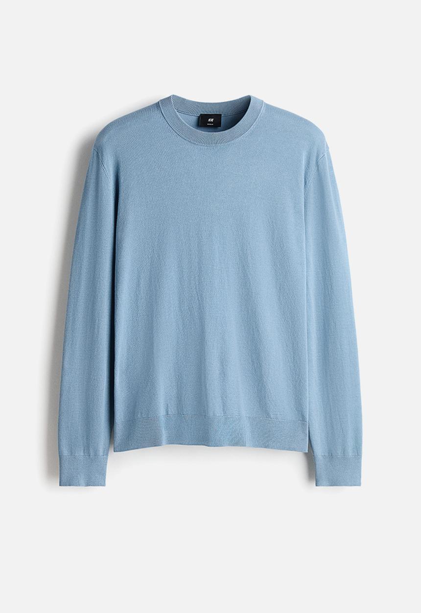 H&M - Regular fit fine-knit jumper - dusty blue
