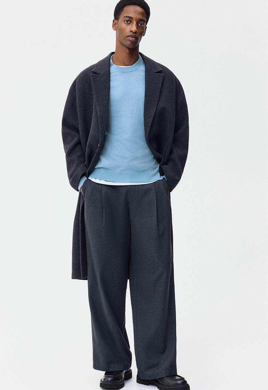 H&M - Regular fit fine-knit jumper - dusty blue