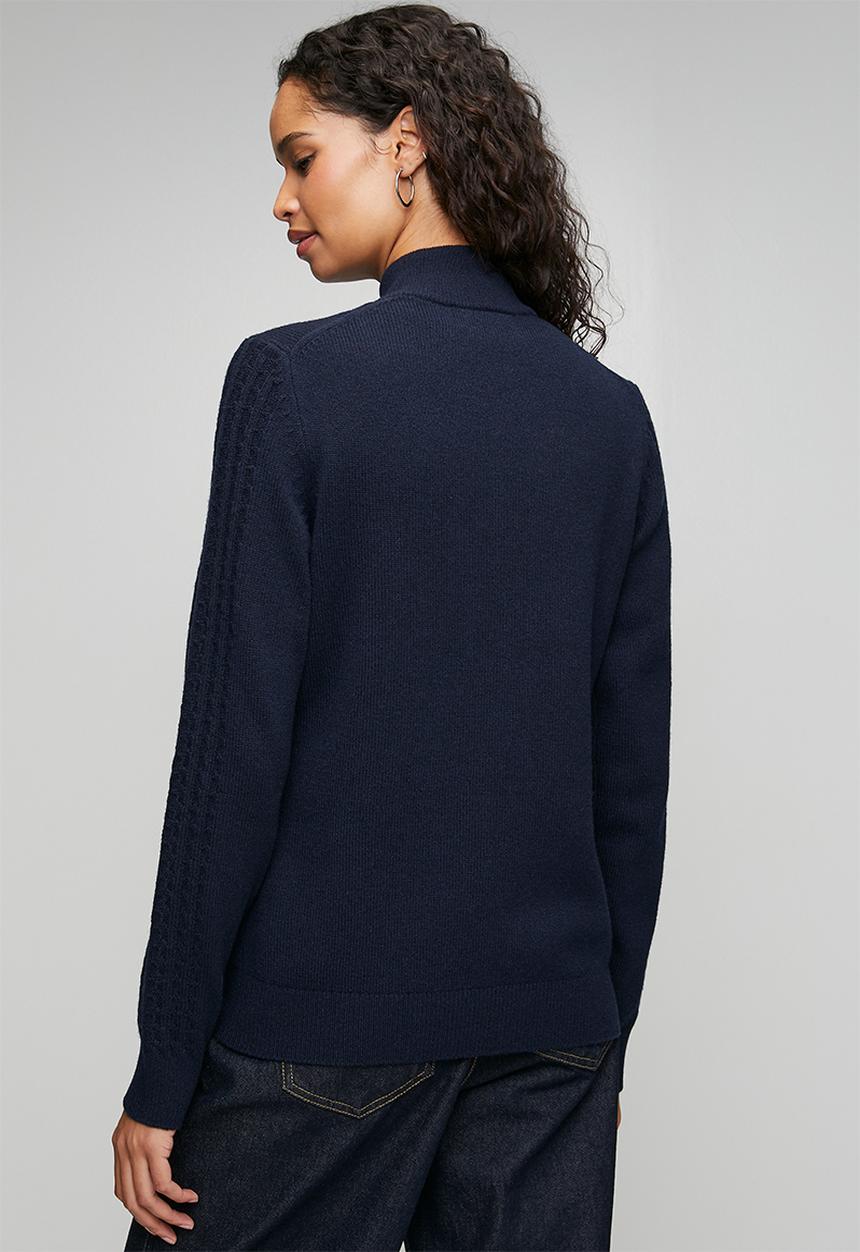 Pringle of Scotland - Pringle ¼ zip ls knitted jersey  - navy