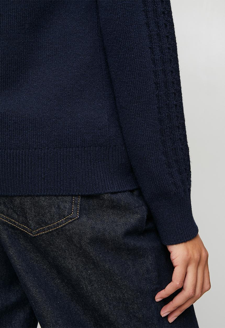 Pringle of Scotland - Pringle ¼ zip ls knitted jersey  - navy