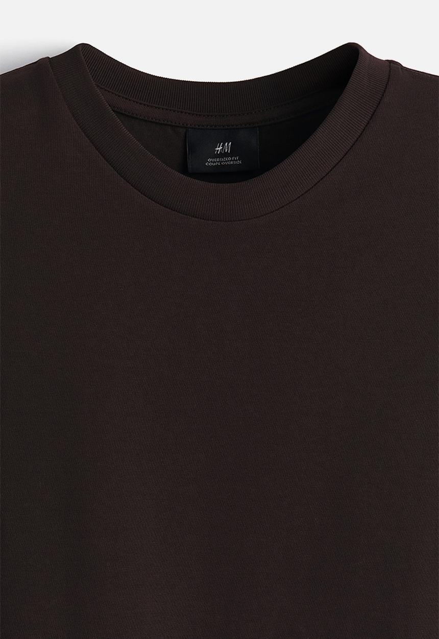 H&M - Oversized fit T-shirt - dark brown