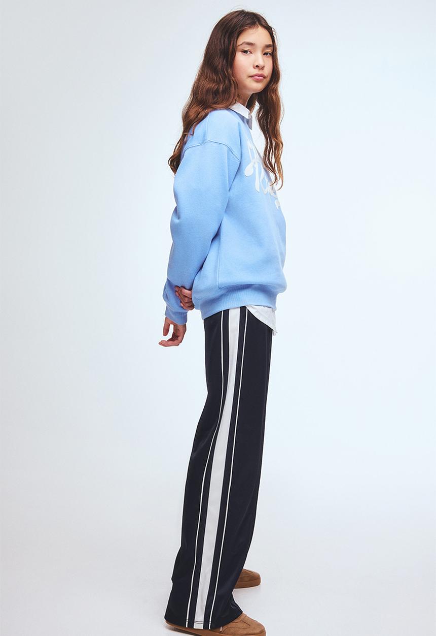 H&M - Wide-leg track pants - navy blue