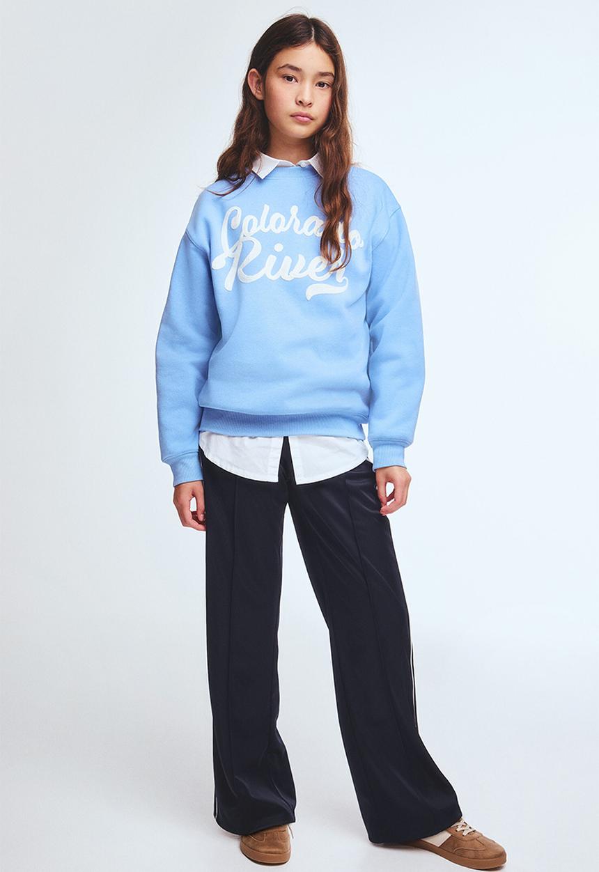 H&M - Wide-leg track pants - navy blue