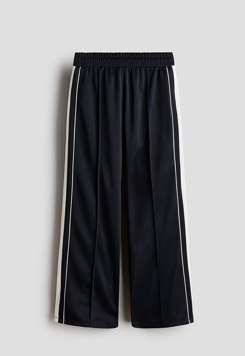 H&M - Wide-leg track pants - navy blue