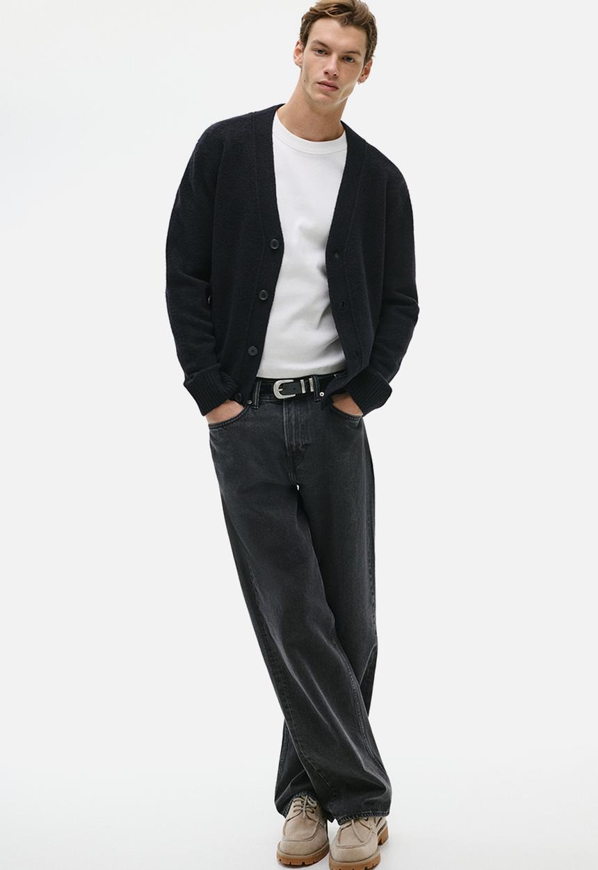 H&M - Regular fit brushed cardigan - black