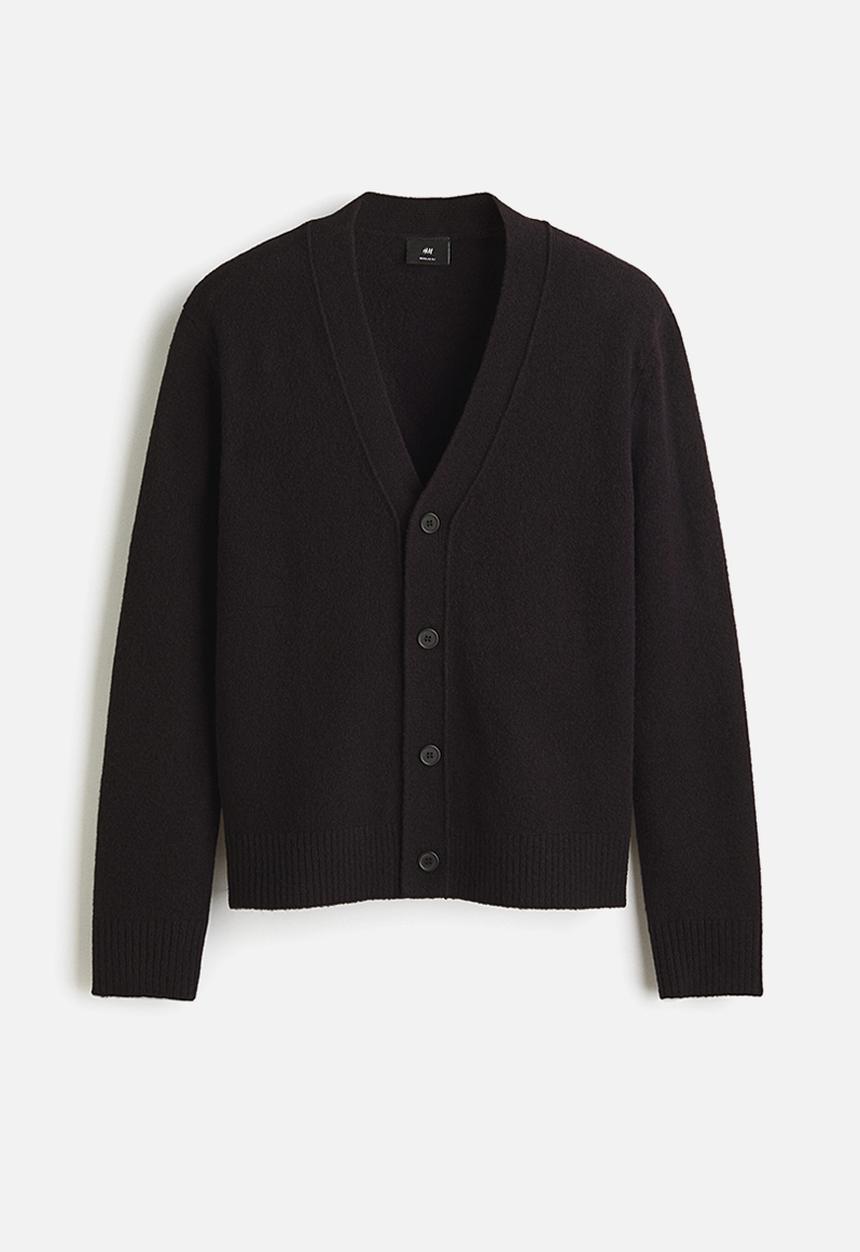 H&M - Regular fit brushed cardigan - black