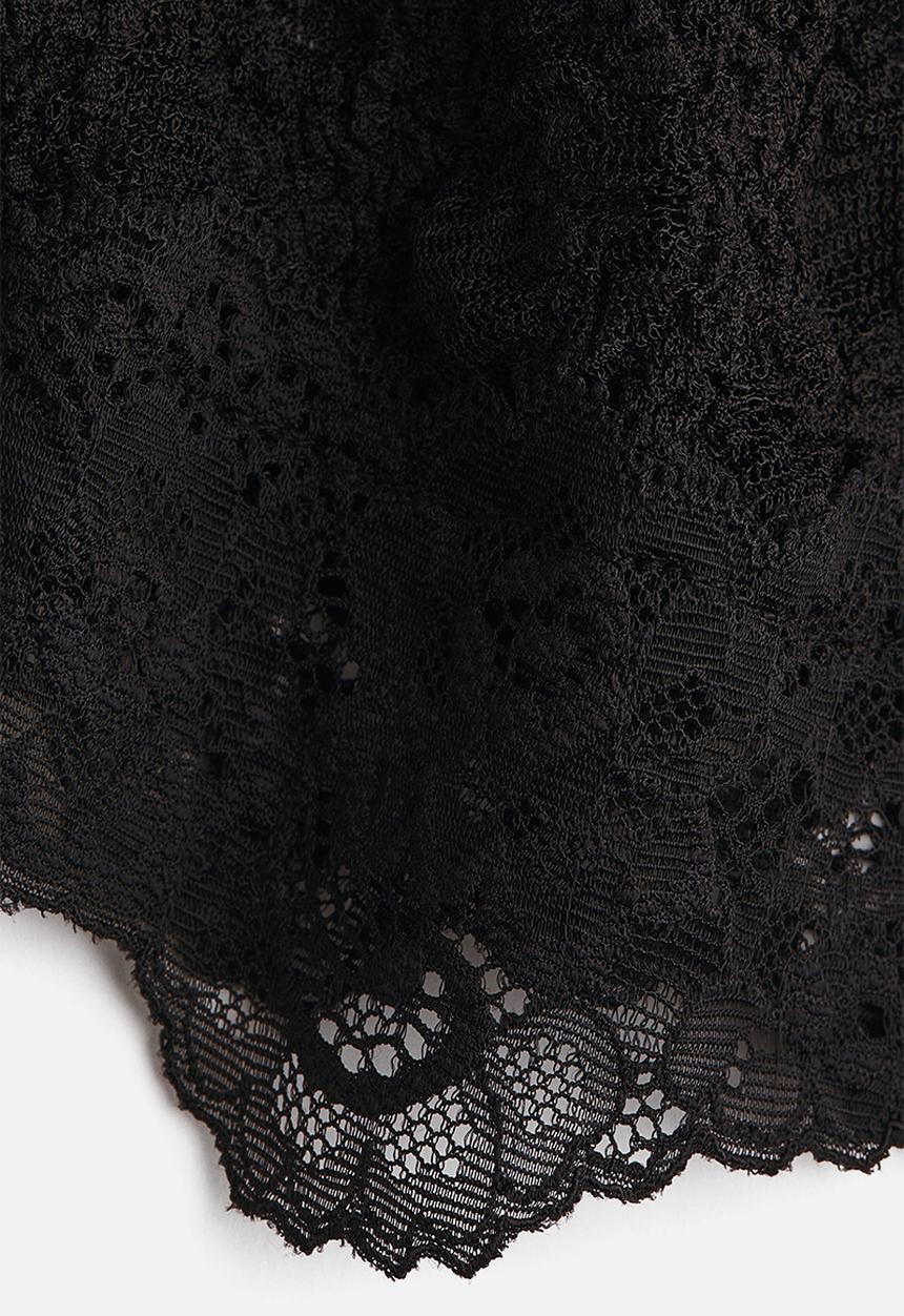 H&M - Lace-trimmed strappy top - black