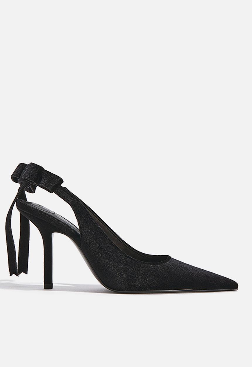 H&M - Bow-detail pointed slingbacks - black