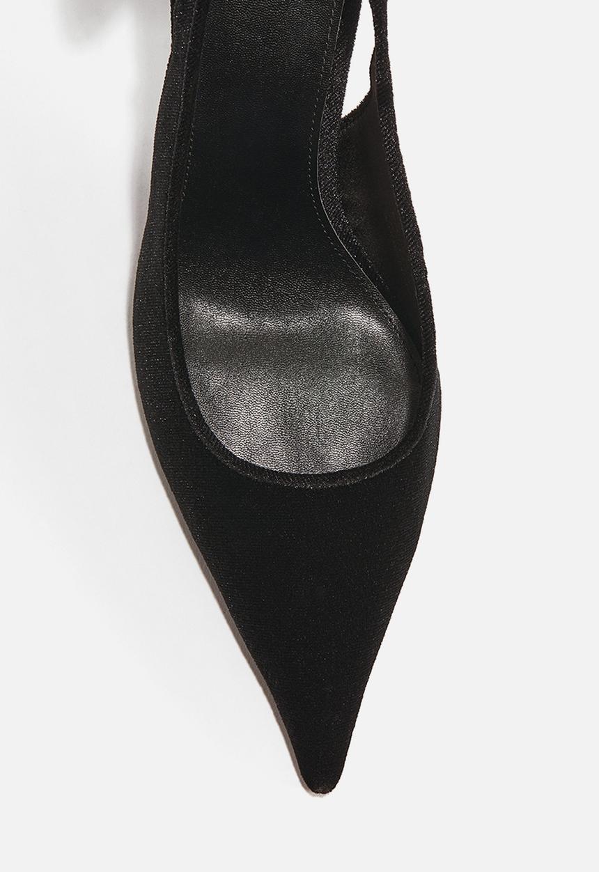 H&M - Bow-detail pointed slingbacks - black