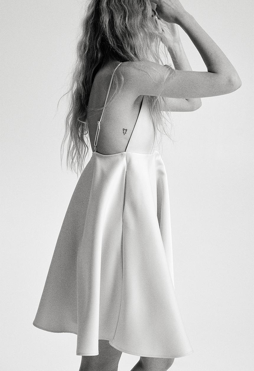 H&M - Flared strappy dress - light beige