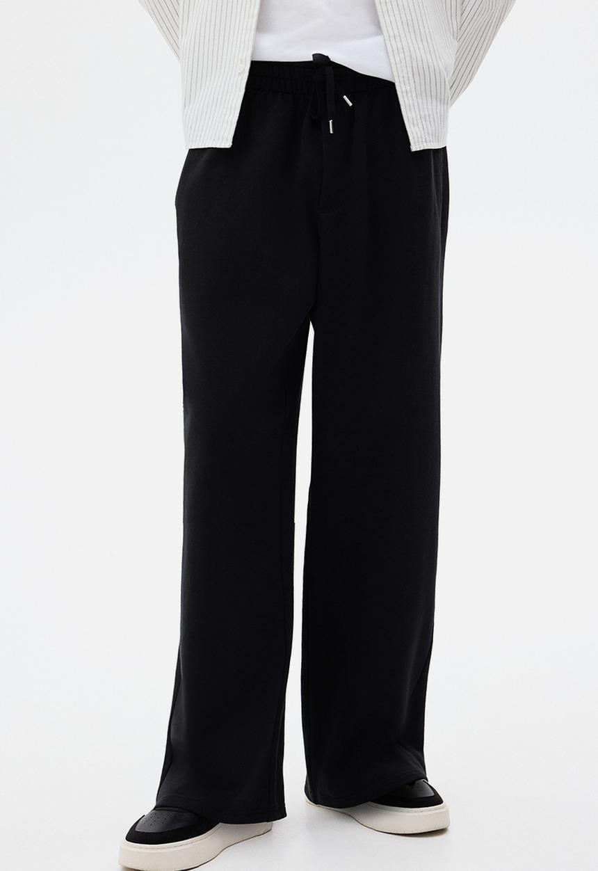 H&M - Wide-leg cotton joggers - black