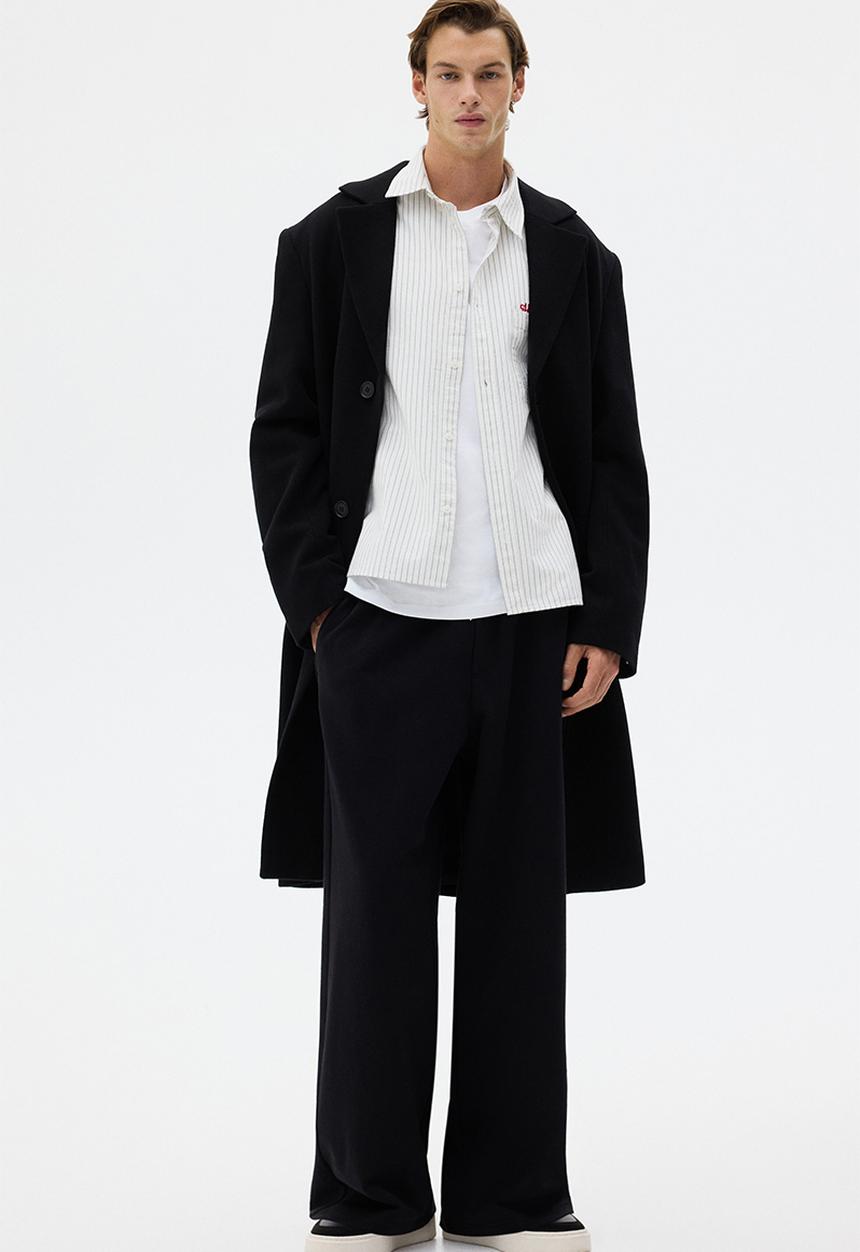 H&M - Wide-leg cotton joggers - black