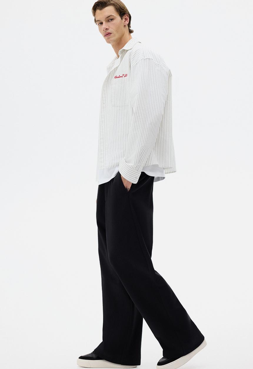 H&M - Wide-leg cotton joggers - black