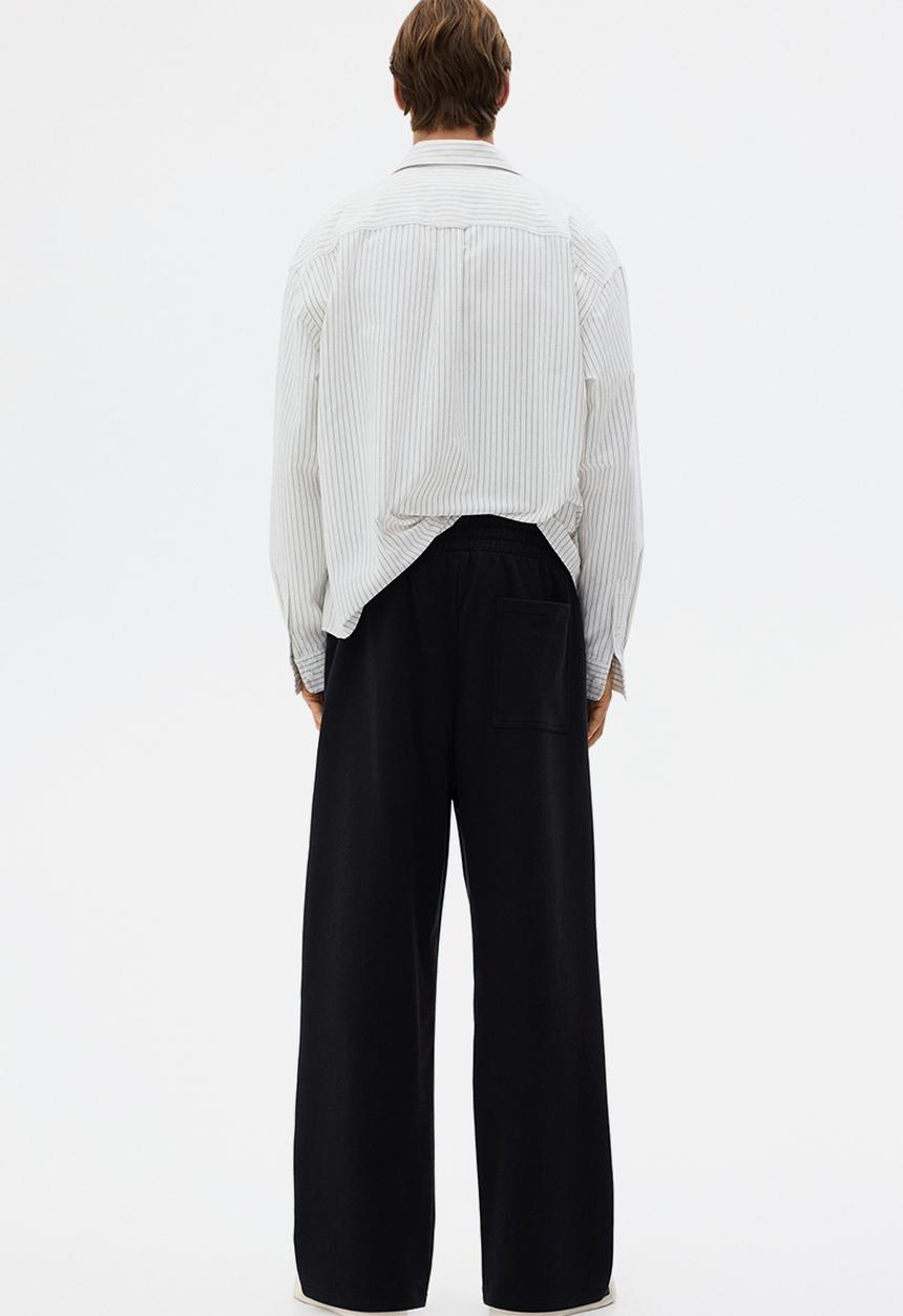 H&M - Wide-leg cotton joggers - black